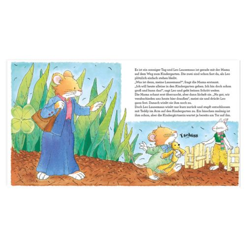 Illustration von Tieren in einem Garten