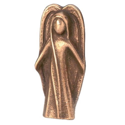 Bronzefigur einer bekleideten Figur mit langen Haaren, minimalistisches Design.