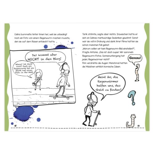 Karikatur von zwei Personen, die einen Blogeintrag diskutieren