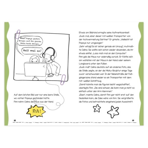 Cartoon von zwei Personen an einem Computer