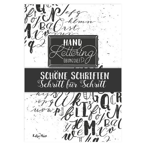 Cover eines Buches zum Thema Handlettering mit dekorativen Schriften und Buchstaben in Schwarz und Weiß.