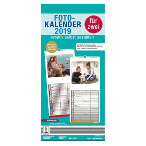 Cover des Fotokalenders 2019 mit zwei kleinen Bildern und einem Informationstext zur Individualisierung für zwei Personen.