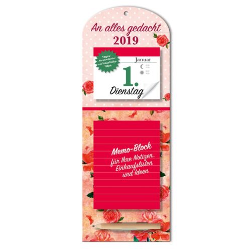 Tageskalender mit Memoboard 2019 - Rosen