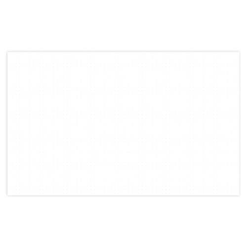 Ein minimalistisches weiß gepunktetes Gittermuster auf weißem Hintergrund.