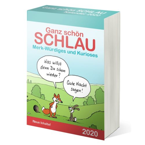 Buch mit dem Titel „Ganz schön SCHLAU“ mit einem Fuchs und einem Kaninchen in einer Cartoon-Waldszene.