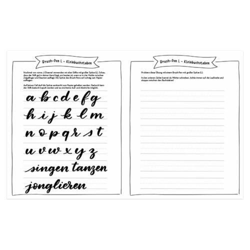 Übungsblatt mit kursiven Kleinbuchstaben, den Wörtern „singen“, „tanzen“, „jonglieren“ und Leerzeilen zum Schreiben.