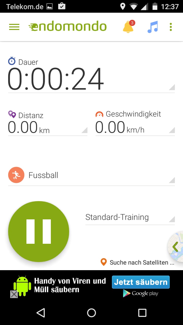 Endomondo – Screenshot Android