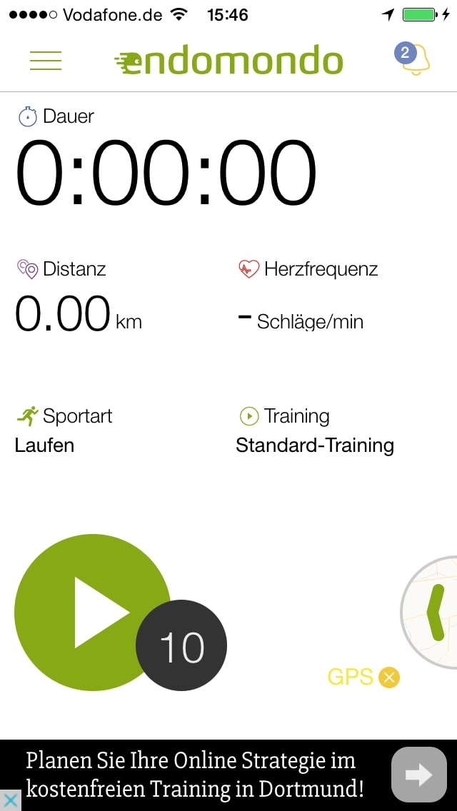 Endomondo – Screenshot iPhone