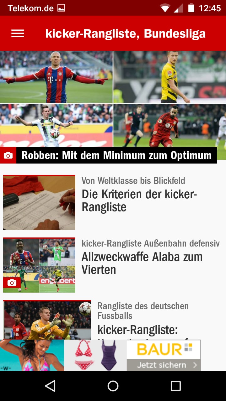 Kicker Fussball News – Screenshot Android