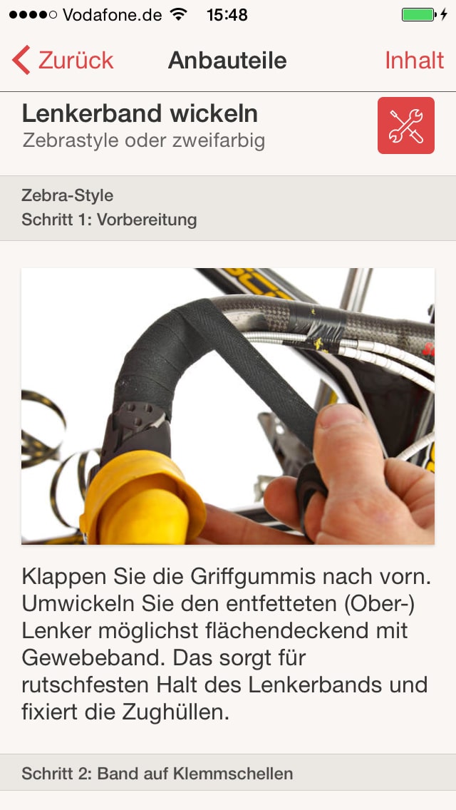 RoadBIKE Werkstatt – Screenshot iPhone