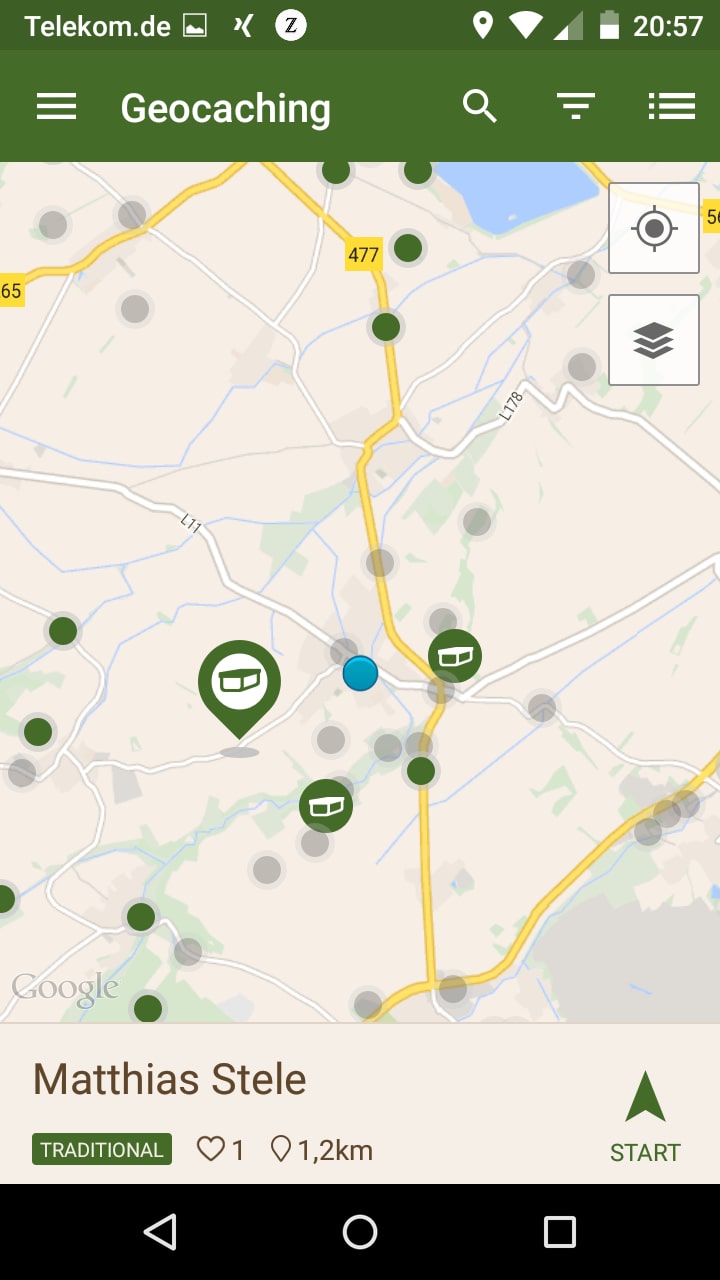 Geocaching – Screenshot Android