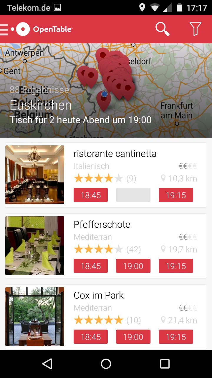 OpenTable – Screenshot Android