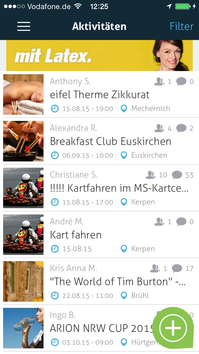 Spontacts - Freizeit Community – Screenshot iPhone
