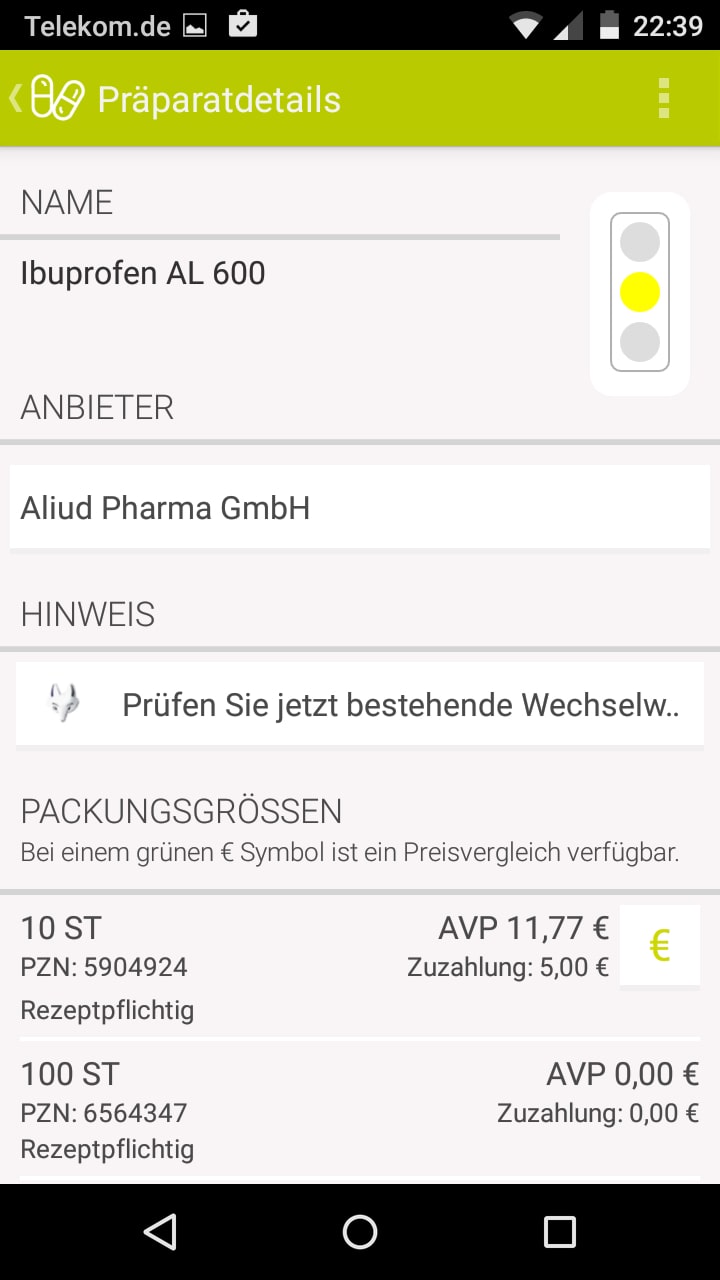 Arznei aktuell – Screenshot Android