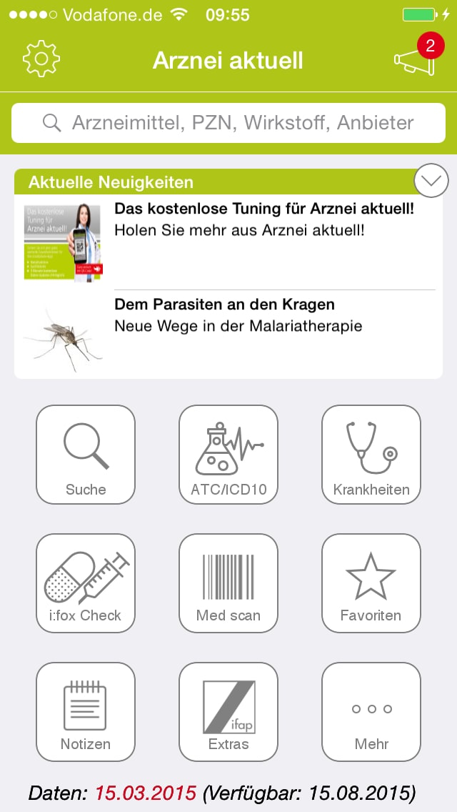 Arznei aktuell – Screenshot iPhone