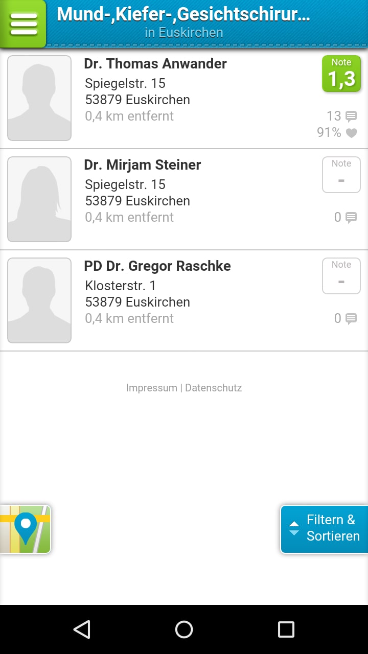 Arztsuche Jameda – Screenshot Android