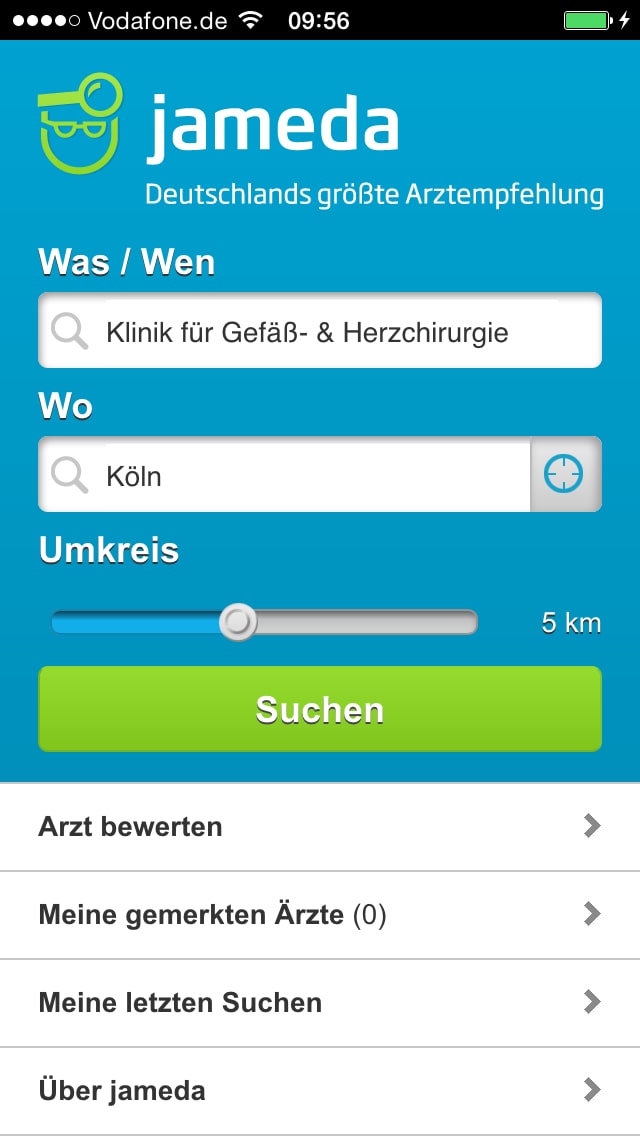 Arztsuche Jameda – Screenshot iPhone