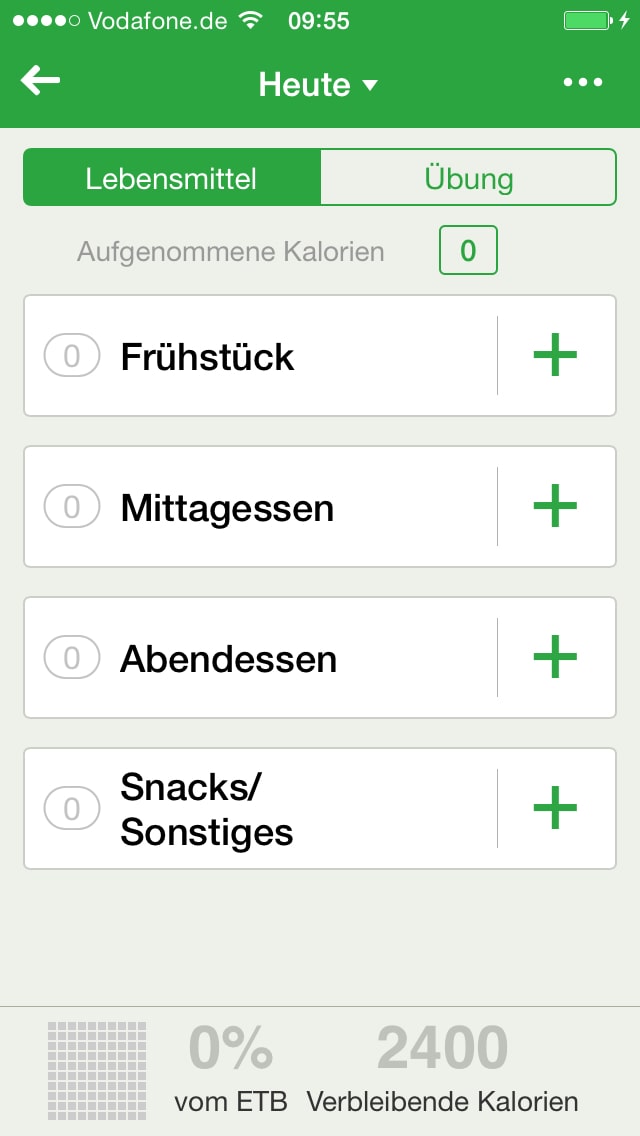 Kalorienzähler von FatSecret – Screenshot iPhone