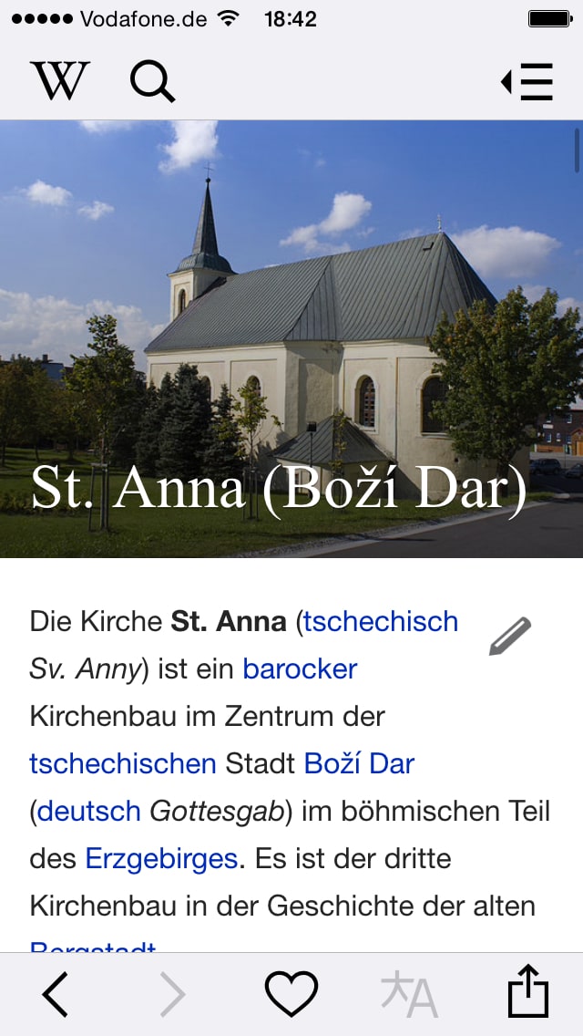 Wikipedia – Screenshot iPhone