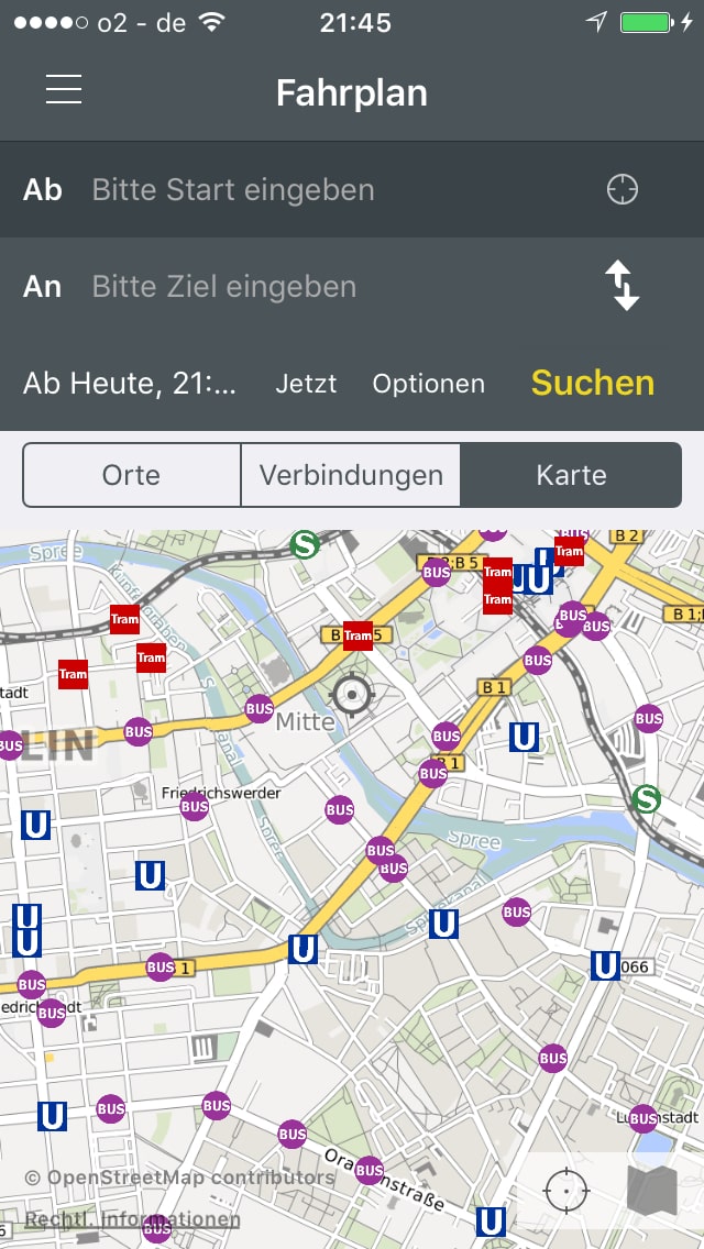 BVG FahrInfo Plus – Screenshot iPhone