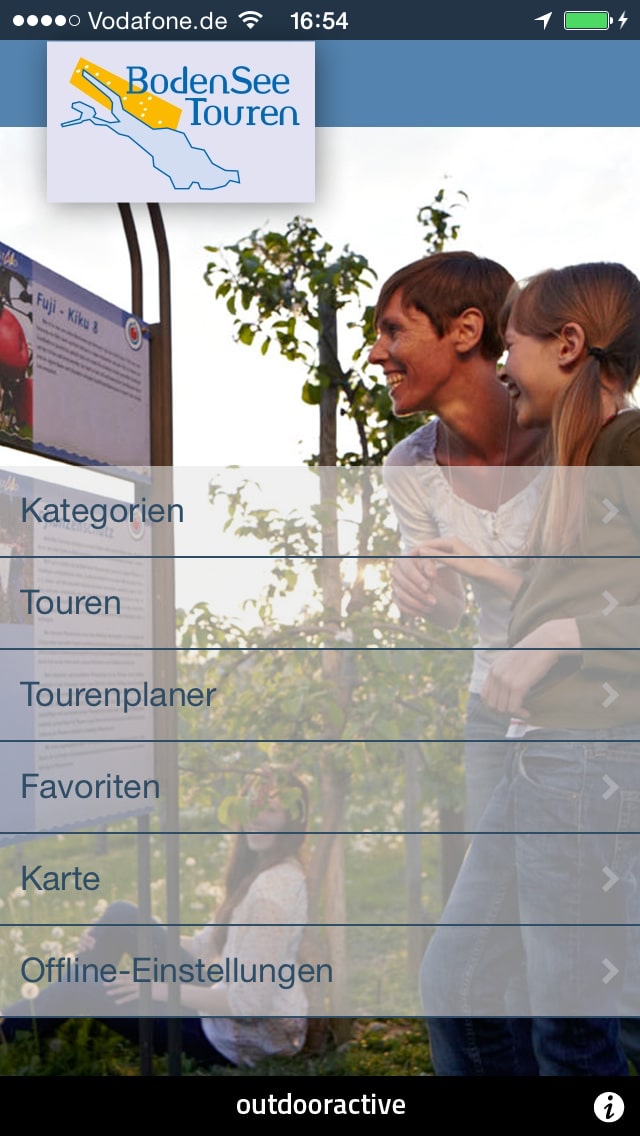 Wander- und Fahrradtouren am Bodensee – Screenshot iPhone