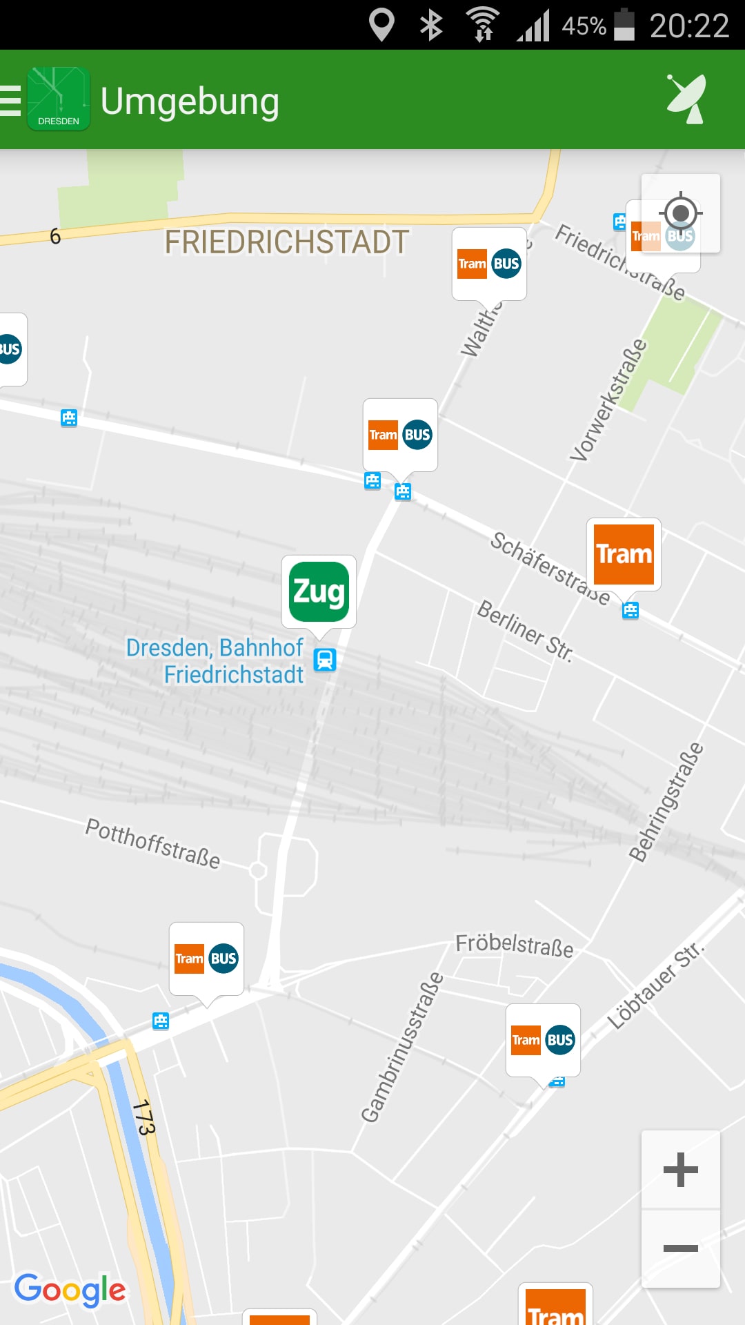 Fahrinfo Dresden – Screenshot Android