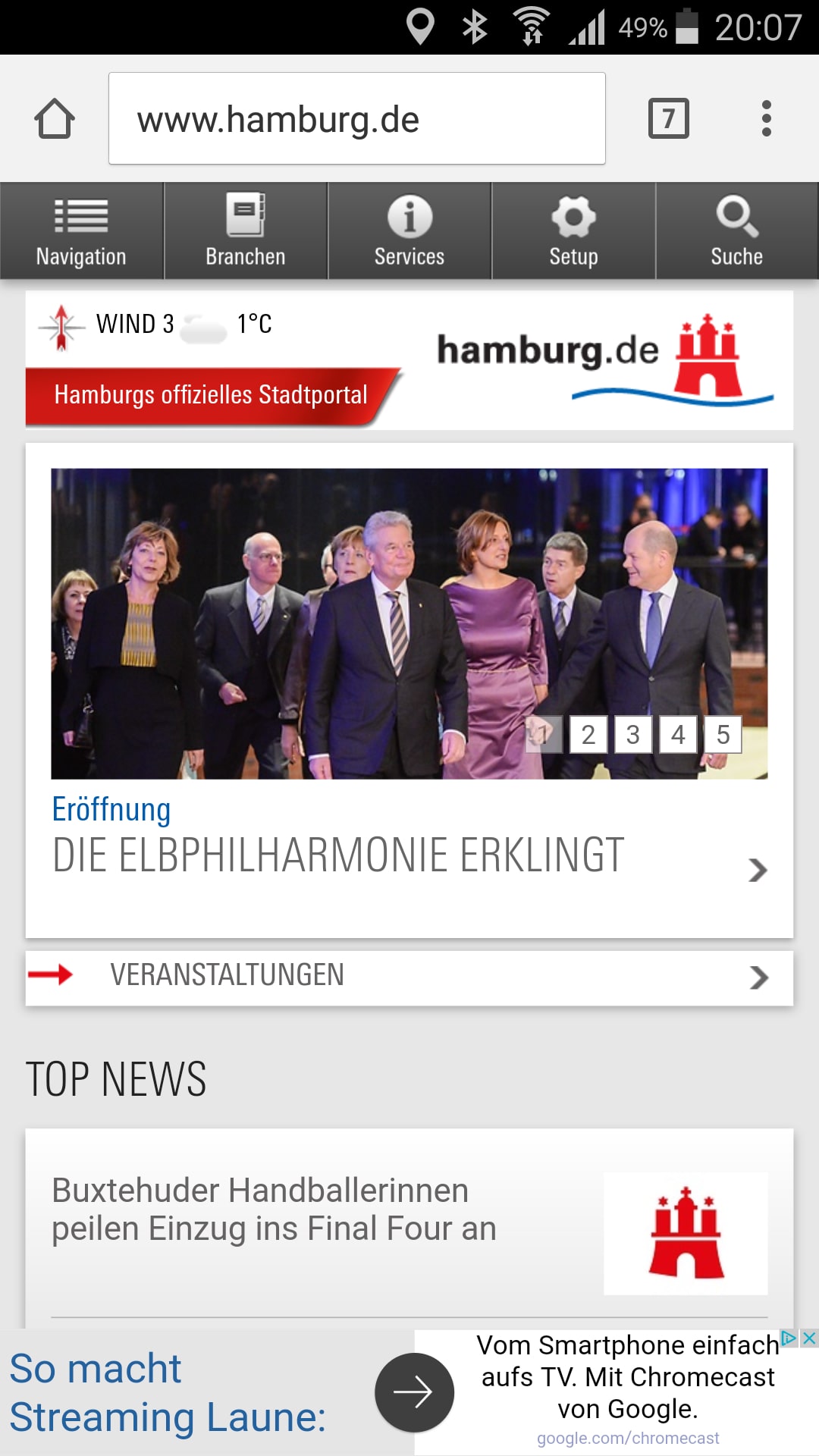 Hamburg App – Screenshot Android