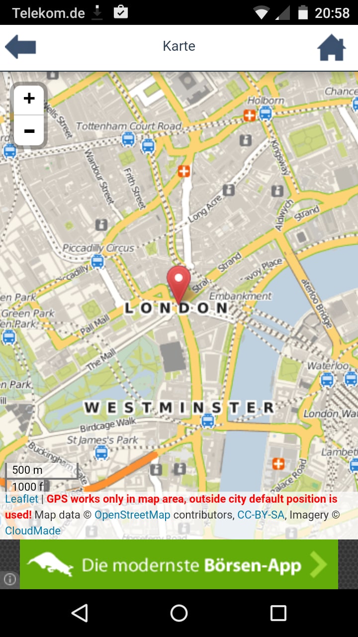London Offline-Karte – Screenshot Android