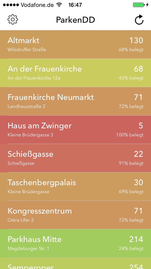 ParkenDD – Screenshot iPhone