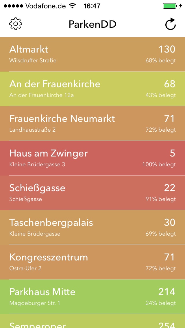 ParkenDD – Screenshot iPhone