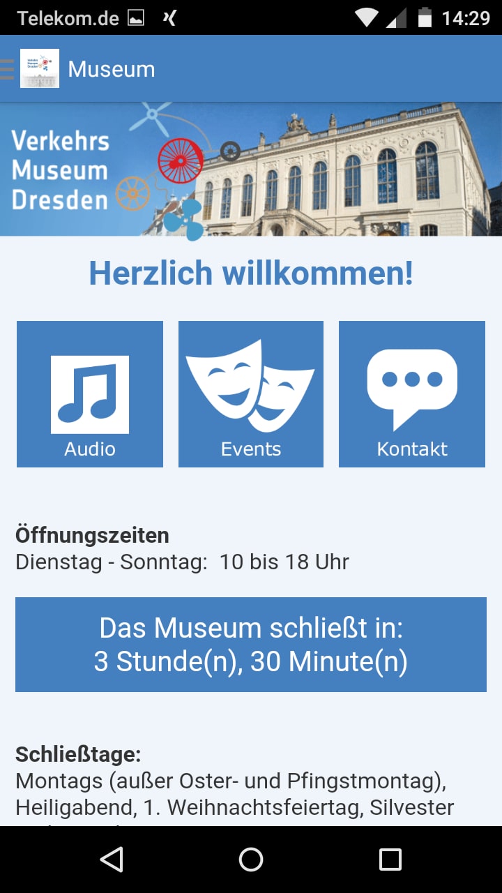 Verkehrsmuseum Dresden – Screenshot Android