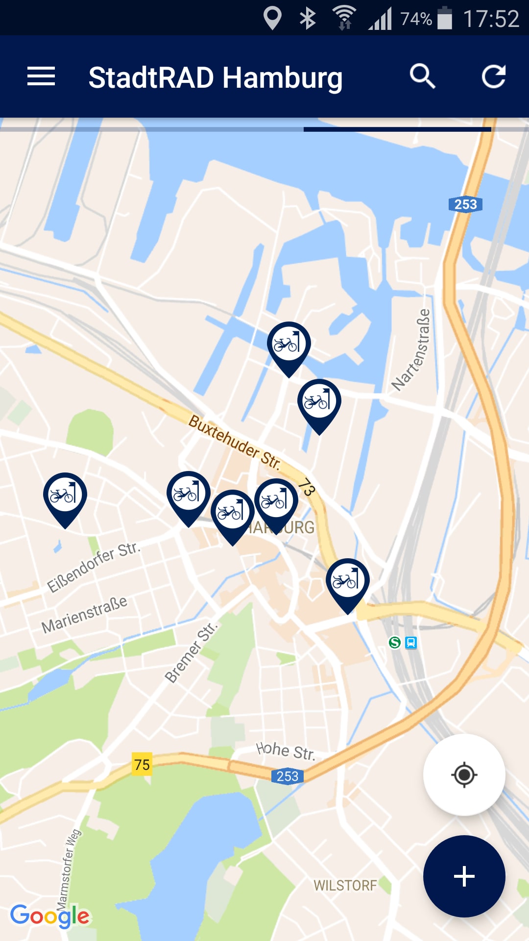 StadtRAD Hamburg – Screenshot Android