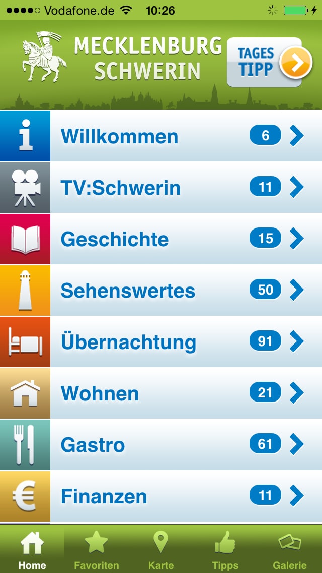 Schwerin-App – Screenshot iPhone
