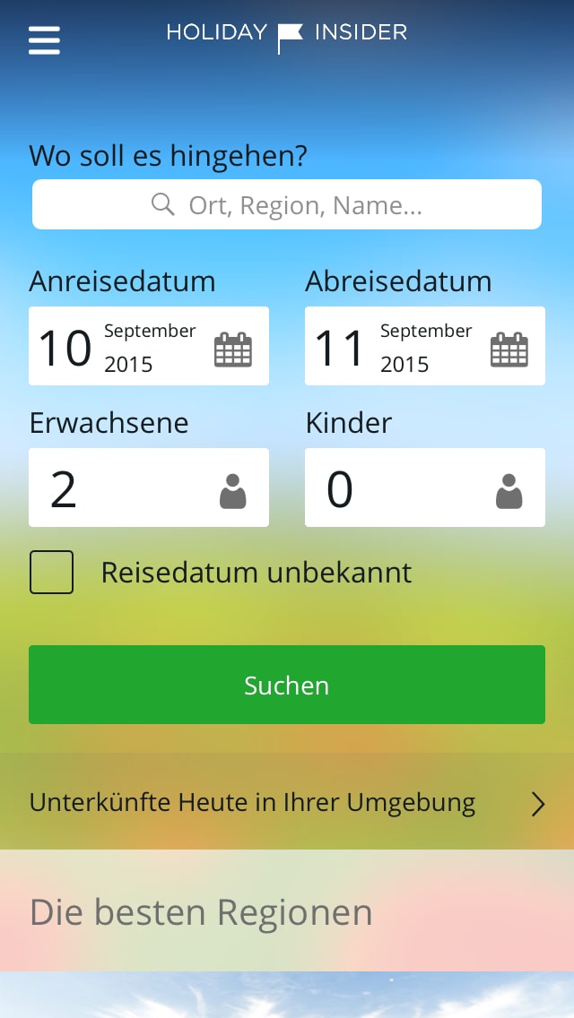 Holiday-Insider – Screenshot iPhone