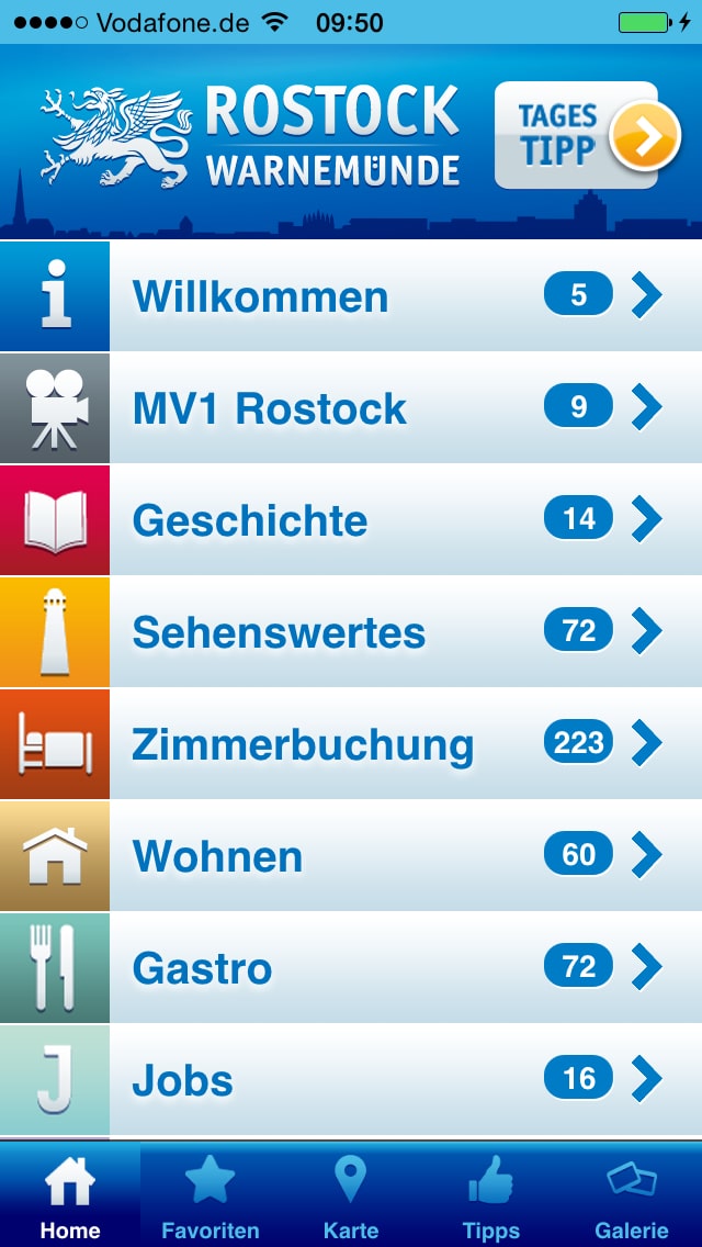 Rostock-App – Screenshot iPhone