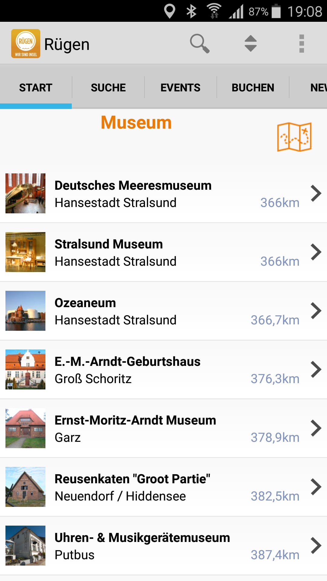 Rügen-App – Screenshot Android