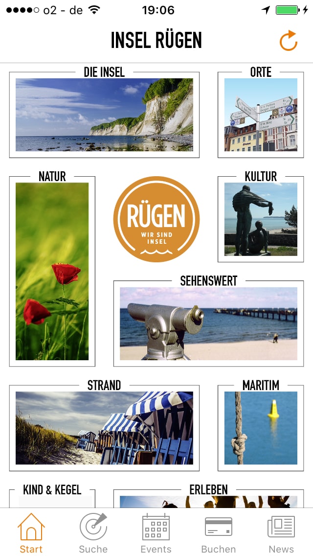 Rügen-App – Screenshot iPhone