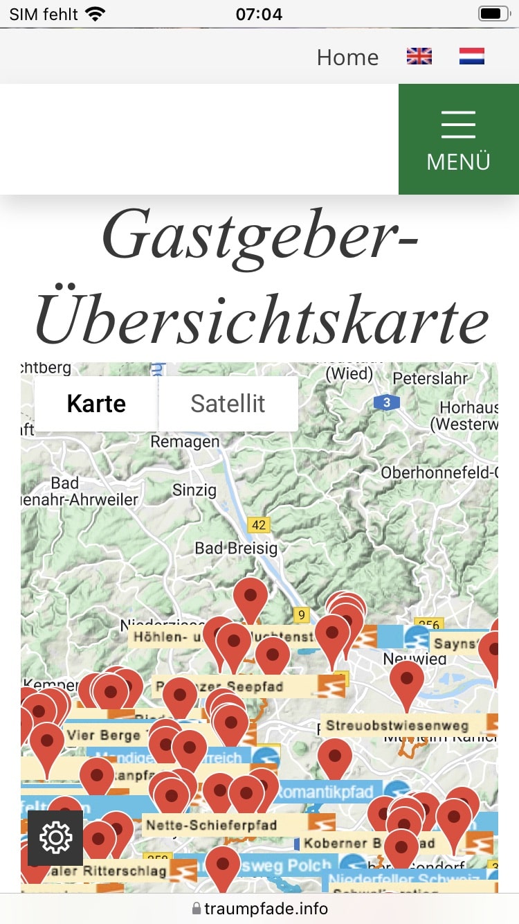 Traumpfade Rhein-Mosel-Eifel – Screenshot iPhone