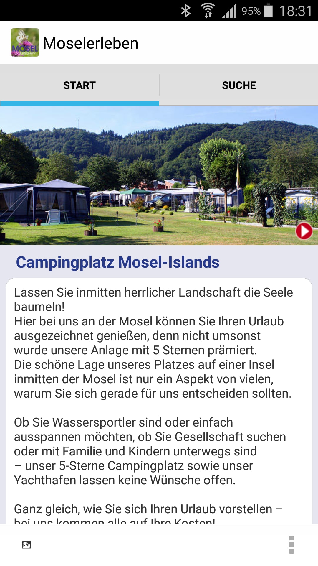 Mosel-Erlebnis-App – Screenshot Android