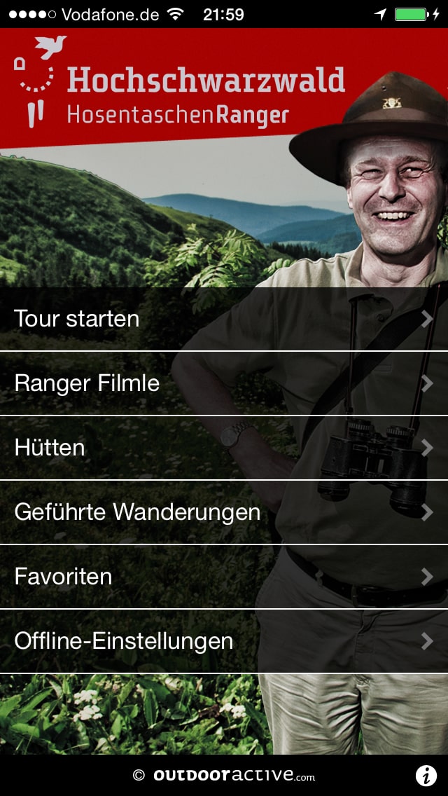 Hosentaschenranger für den Feldberg – Screenshot iPhone