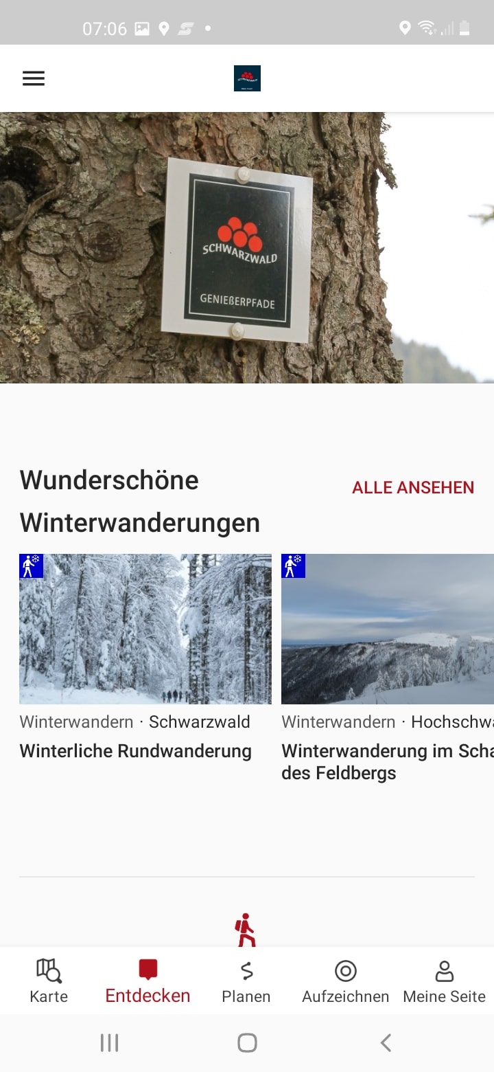 Schwarzwald-App – Screenshot Android