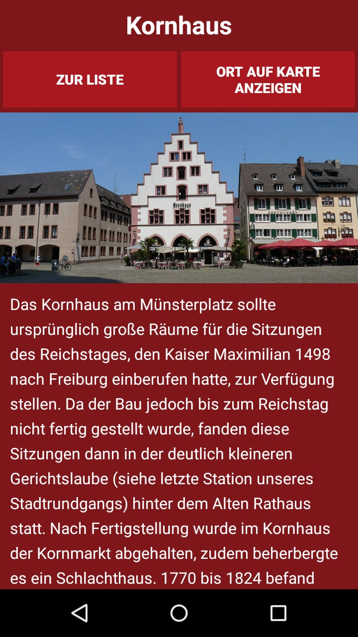 Freiburg Stadtrundgang – Screenshot Android