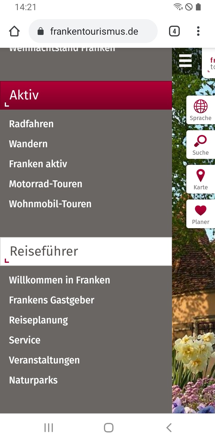 Reiseland Franken – Screenshot Android