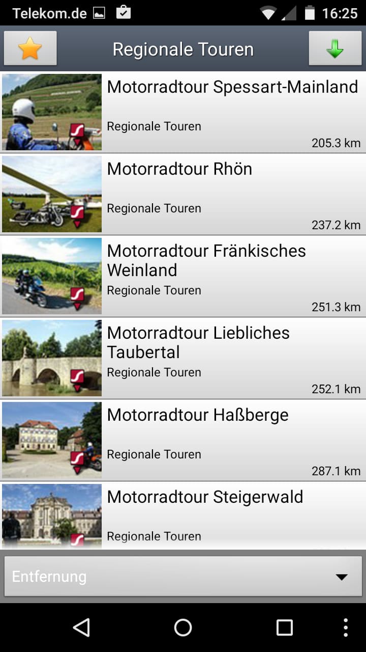 Motorrad-Touren in Franken – Screenshot Android
