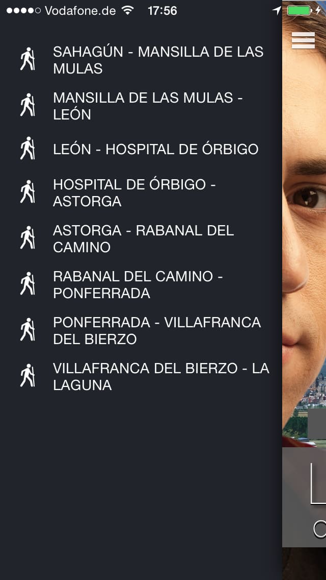 Camino Santiago en León – Screenshot iPhone