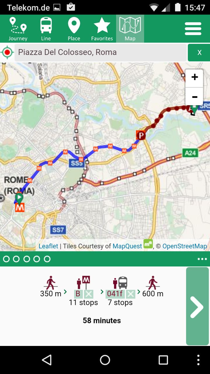 Muoversi a Roma – Screenshot Android