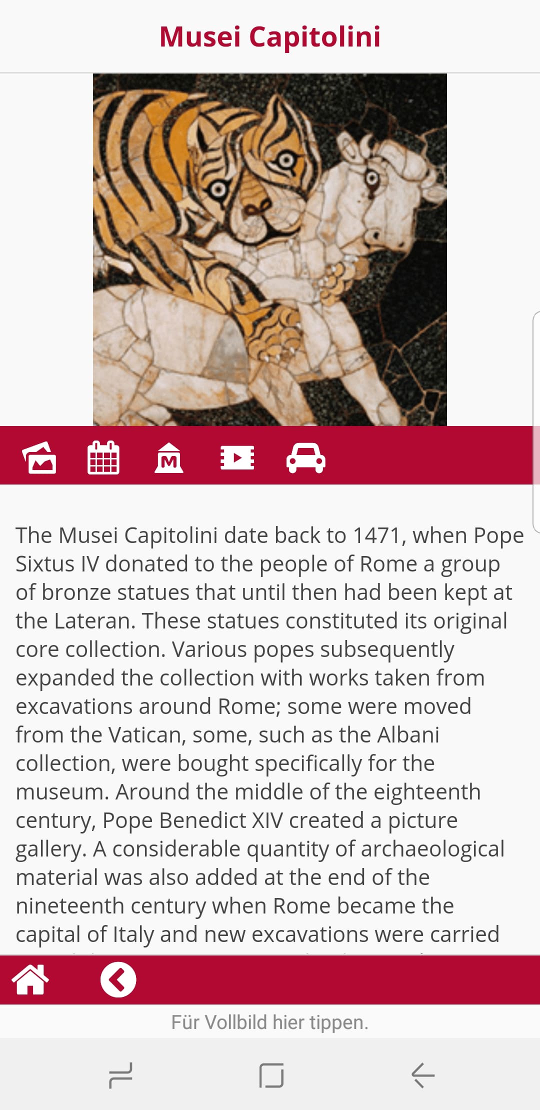 MiC Roma Musei / Museen in Rom – Screenshot Android