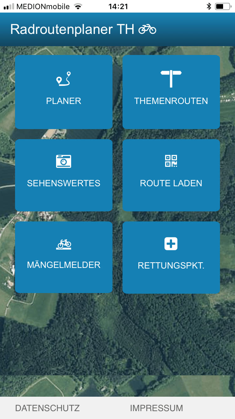 Radroutenplaner Thüringen – Screenshot iPhone
