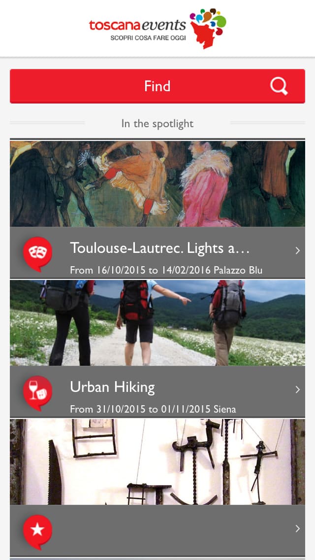 Toscana Events – Screenshot iPhone