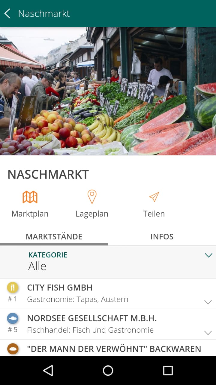 Wiener Märkte – Screenshot Android